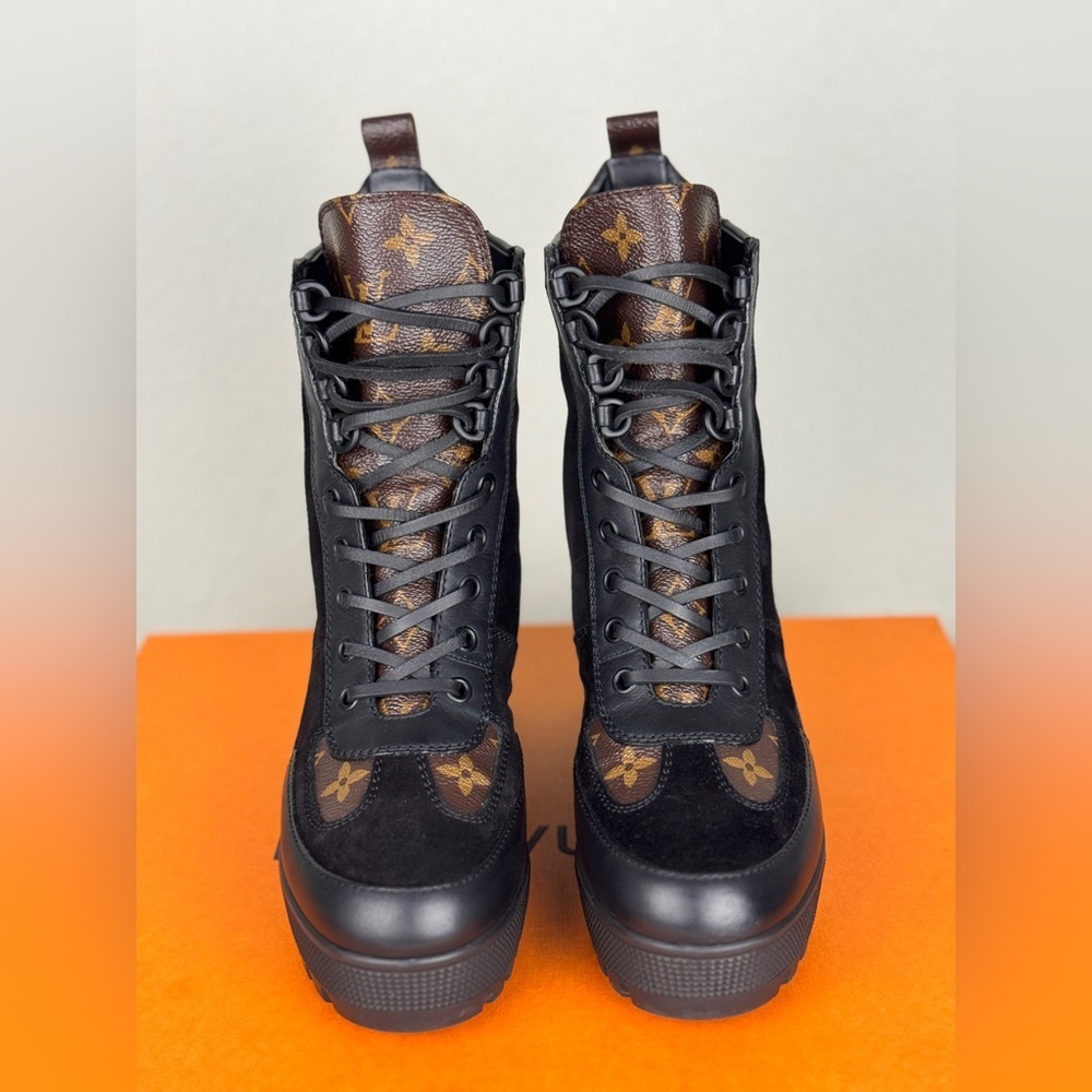 Louis Vuitton Laureate Black Monogram Platform Desert Boots (Size 36 ) - Picture 5 of 15